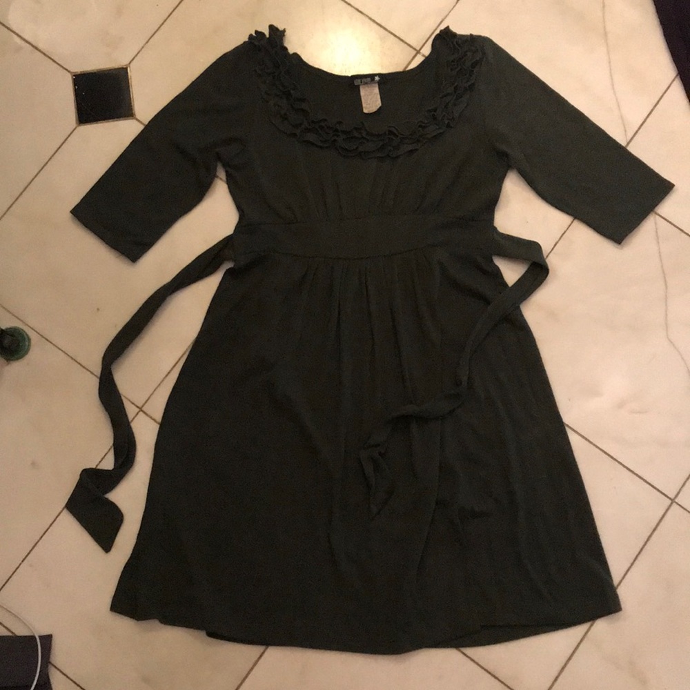 Army green cotton dress